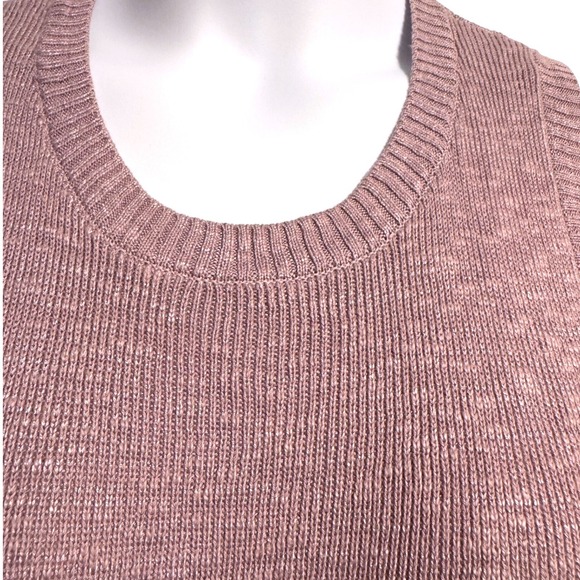 Free People Beach Sleeveless Knit Sweater Midi Dress Purple Pink Linen Blend L - Picture 3 of 9